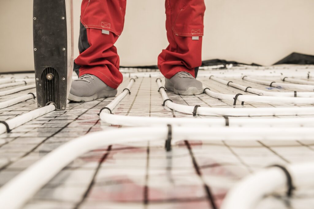 Radiant Floor Heating Pipe Installation